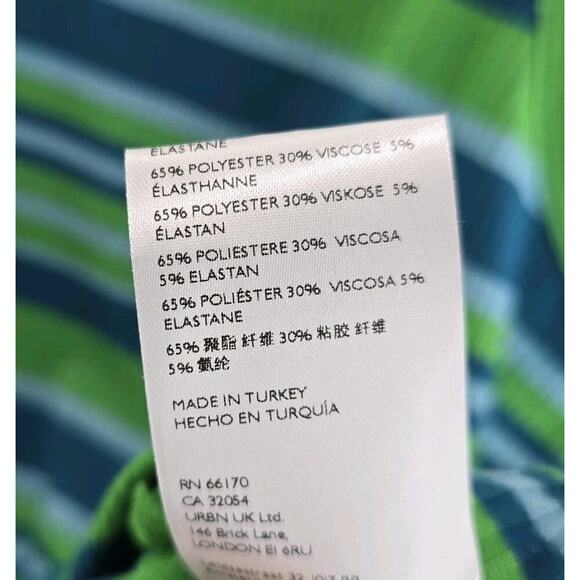 Anthropologie Top Womens XL Green Blue Striped Tank Maeve Ribbed Coastal - Picture 8 of 9